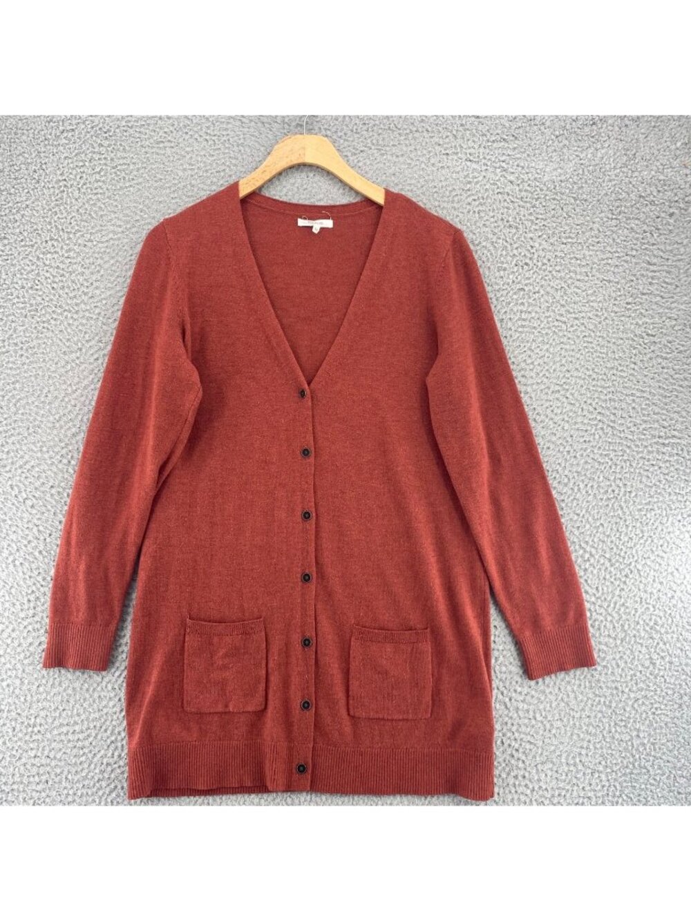Maurices Sweater Womens Medium Rust Brown V Neck Button Up Cardigan Pockets